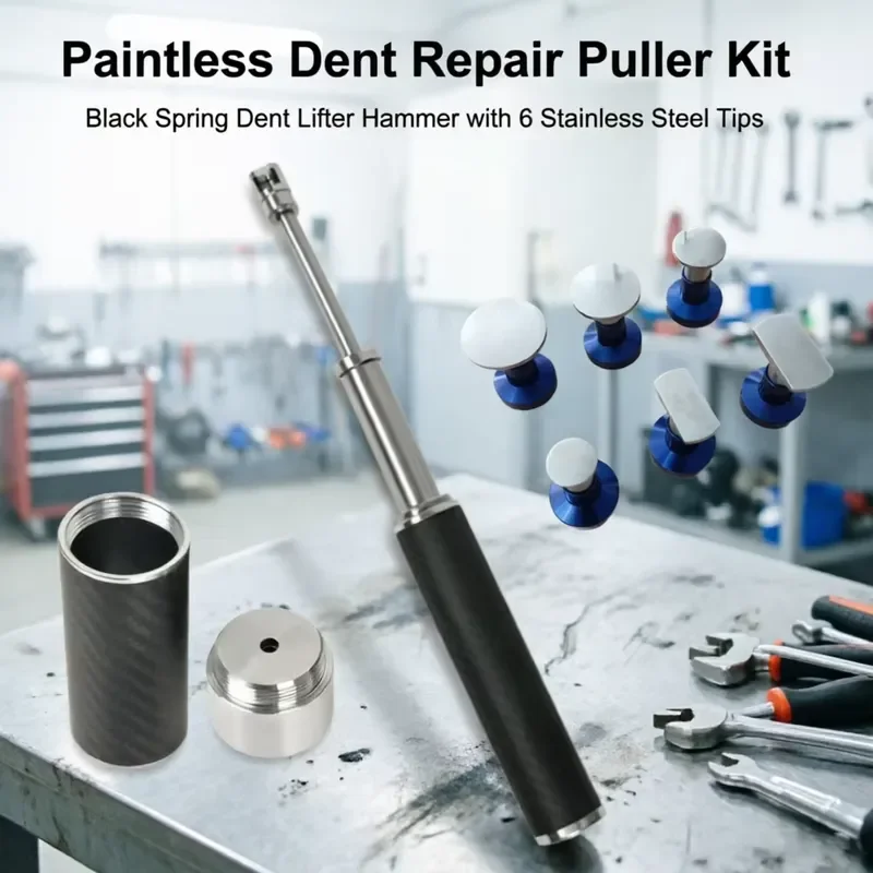 2026PDR Spring Hammer with 6 Stainless Steel Tips for Car Dent Repair Tools