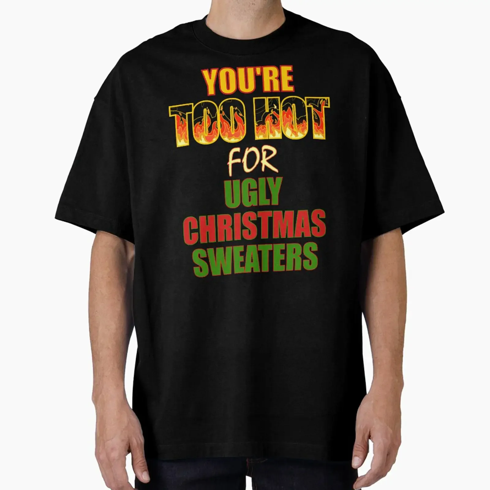 You Are Too Hot For Ugly Christmas Sweaters designed and sold by artfulnotebook vintage Washed Stylish Breathable