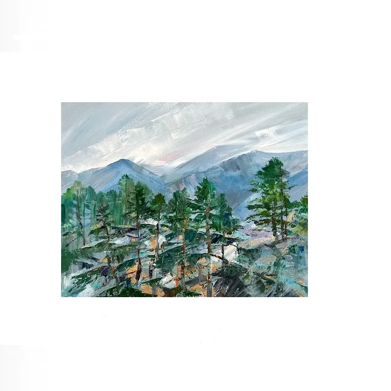 Oil painting of mountains 