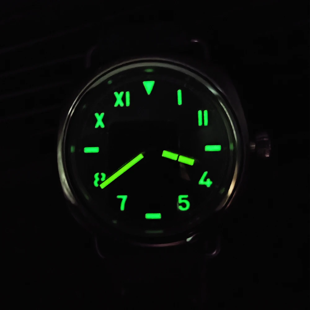 6 colori 17 rubini 6497 orologio meccanico manuale 45mm verde No Logo quadrante orologio a carica manuale luminoso orologio da uomo in pelle