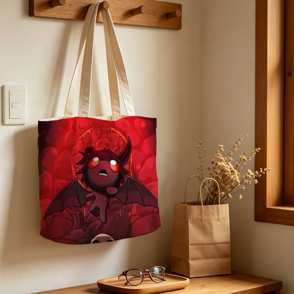 Game The B-Binding Of Isaac cute Printed Canvas Shoulder Tote Bag for School Work and Commute