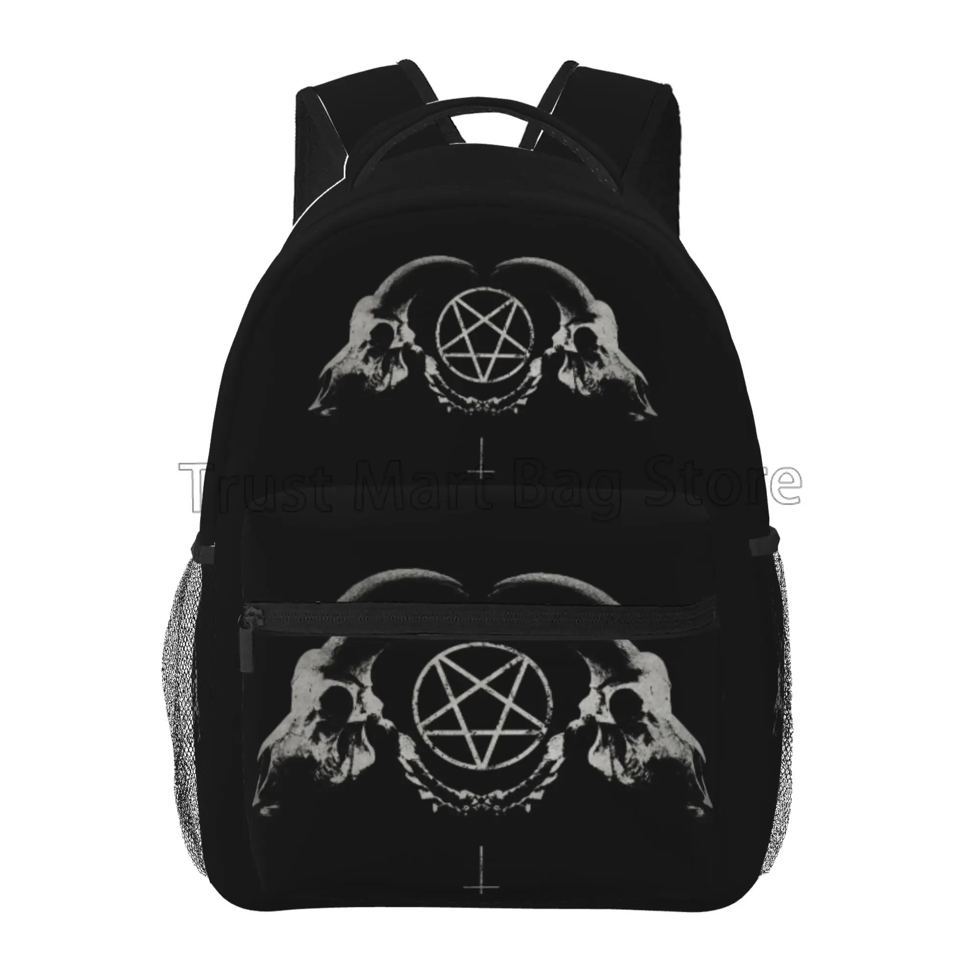 Pentagram Satantic Occult Church of Satan Goat Goth Laptop Backpacks Student School Book Bag Travel Hiking Camping Daypack