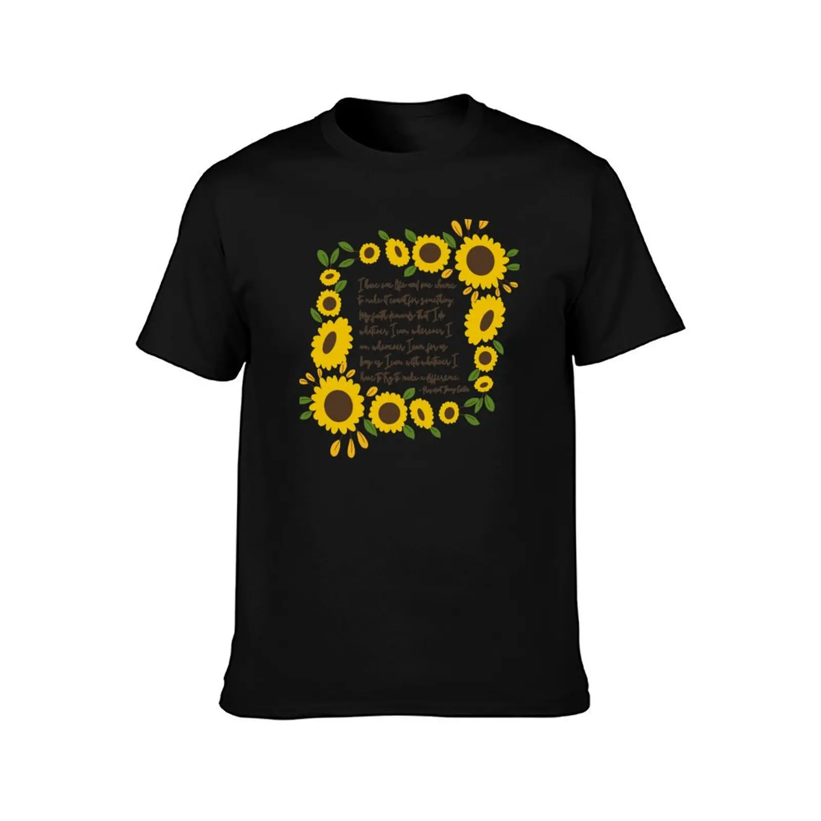 Jimmy Carter “One Life, One Chance” Sunflower Quote T-Shirt Moisture Wicking Athletic T-Shirt