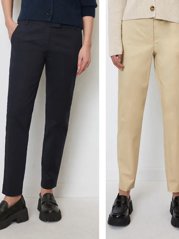 

Элегантные женские брюки из смесового хлопка, облегающие, с низкой посадкой, для офиса, повседневные, профессиональные