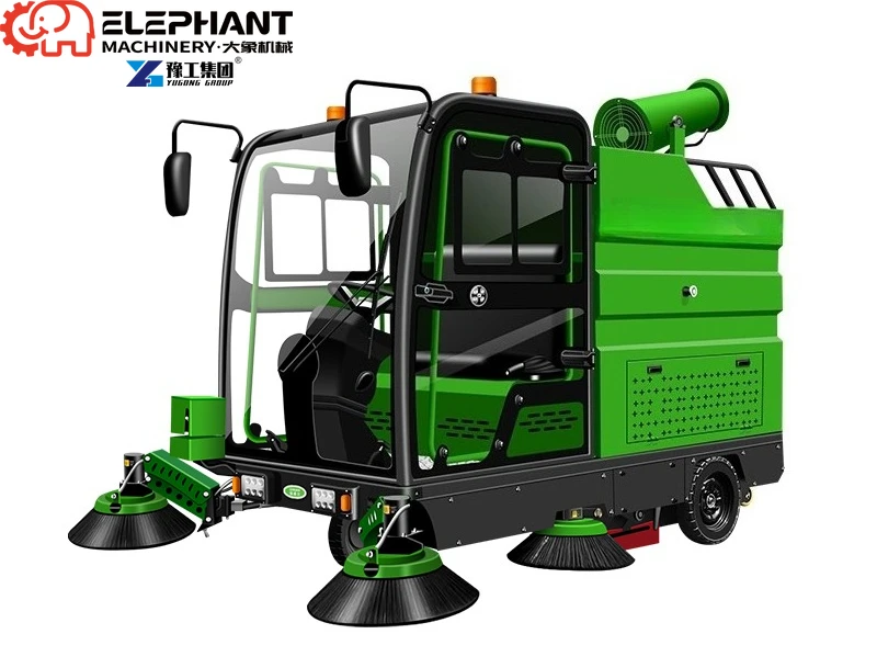Rechargeable Ride On Floor Sweeper Large Cleaning Width Park Sanitation Sweeper