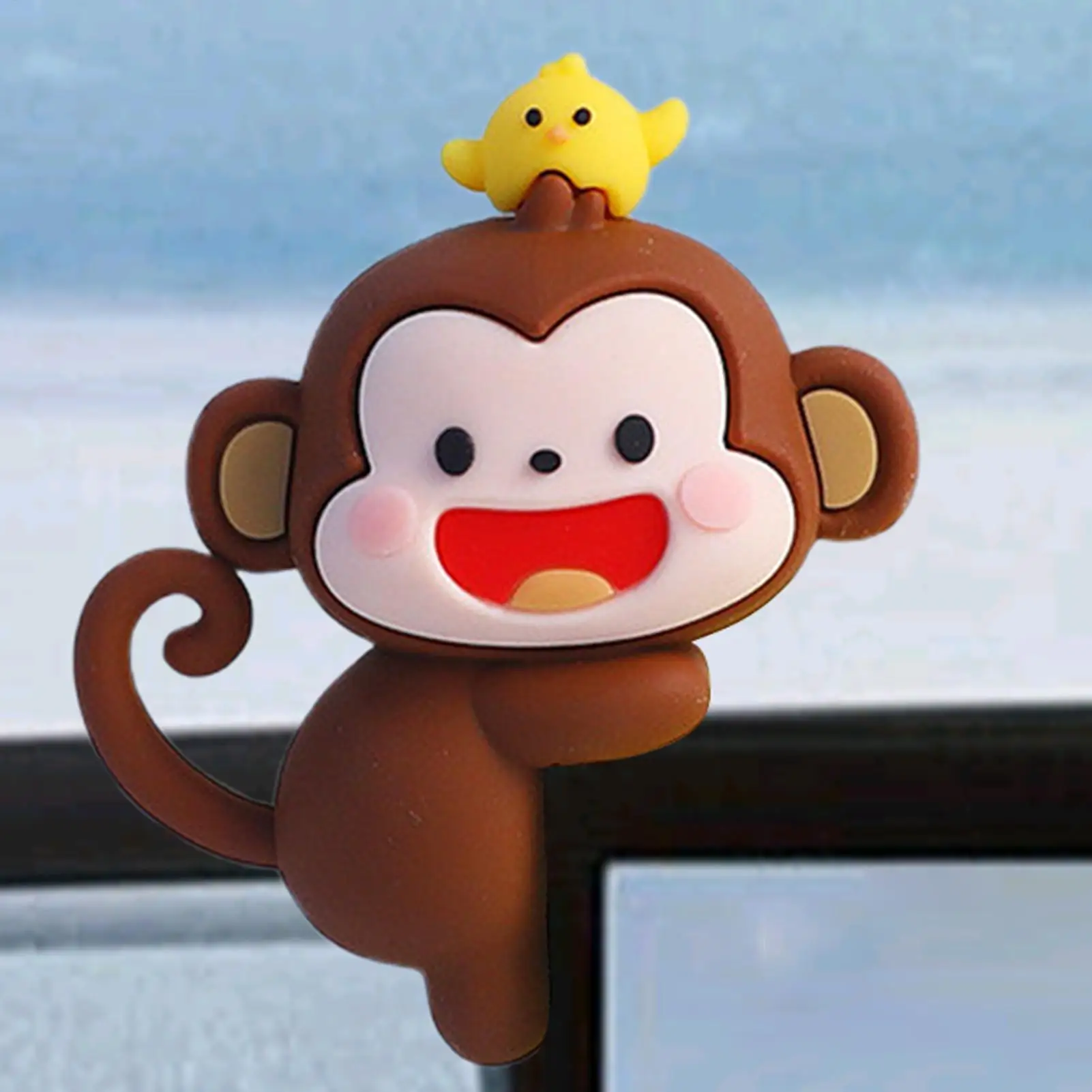 Car Screen Figurine Car Central Control Screen and TV Decorations Cartoon Monkey Figure Car Interior Decoration Auto Center