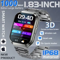 LIGE nuevo reloj inteligente para hombre 1000mAh batería de Larga modo de reposo reloj inteligente para exteriores para hombres IP68 impermeable ritmo cardíaco deporte BT llamada Smartwatch