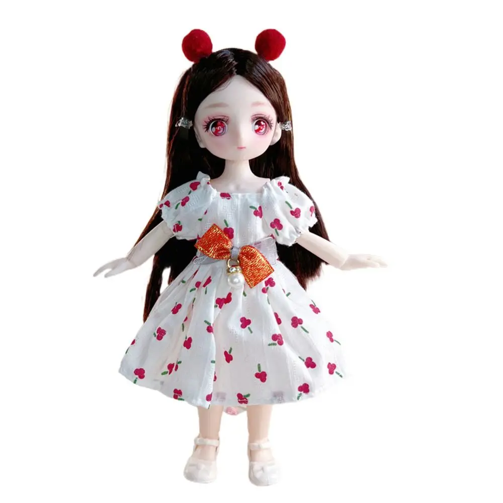 

23cm BJD Doll and Clothing 3D Simulation Eyes Comics Face Multiple Movable Joint Hinge Doll Girl DIY Dress Up Toy Birthday Gift