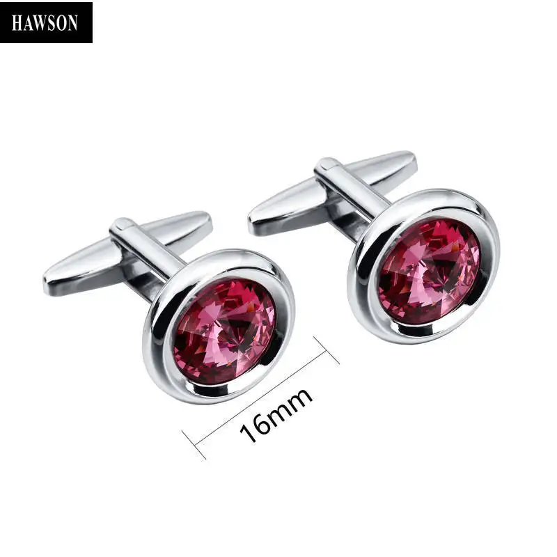 HAWSON Cufflinks for Men,Crystal Cuff Links for Formal Business Wedding Shirts in Gift Box