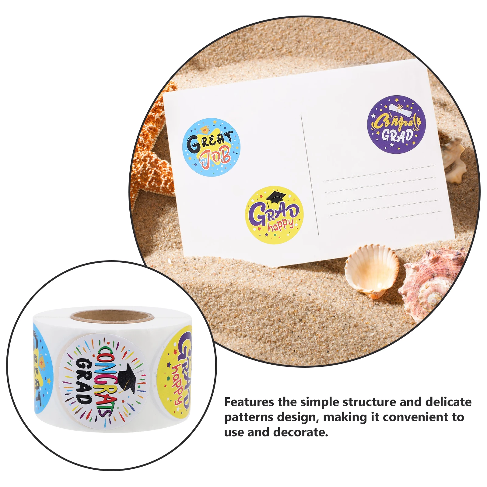 

Graduation Stickers Coated Paper Self Adhesive Gift Wrapping Box Scrapbooking Tags Party Label Stationery Kids