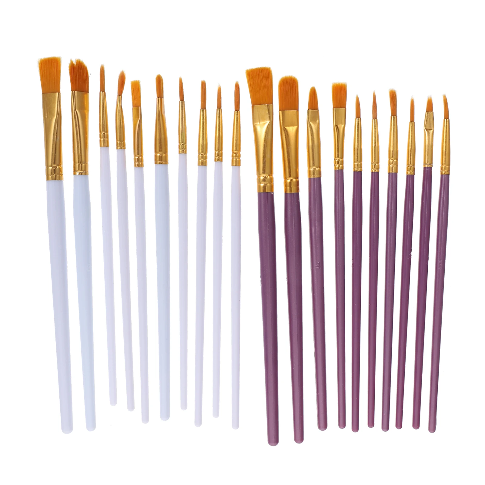 

20pcs Painting Brushes Kids Watercolor Oil Craft Tools Premium Plastic Flat Mouth Pointed Brush for Family