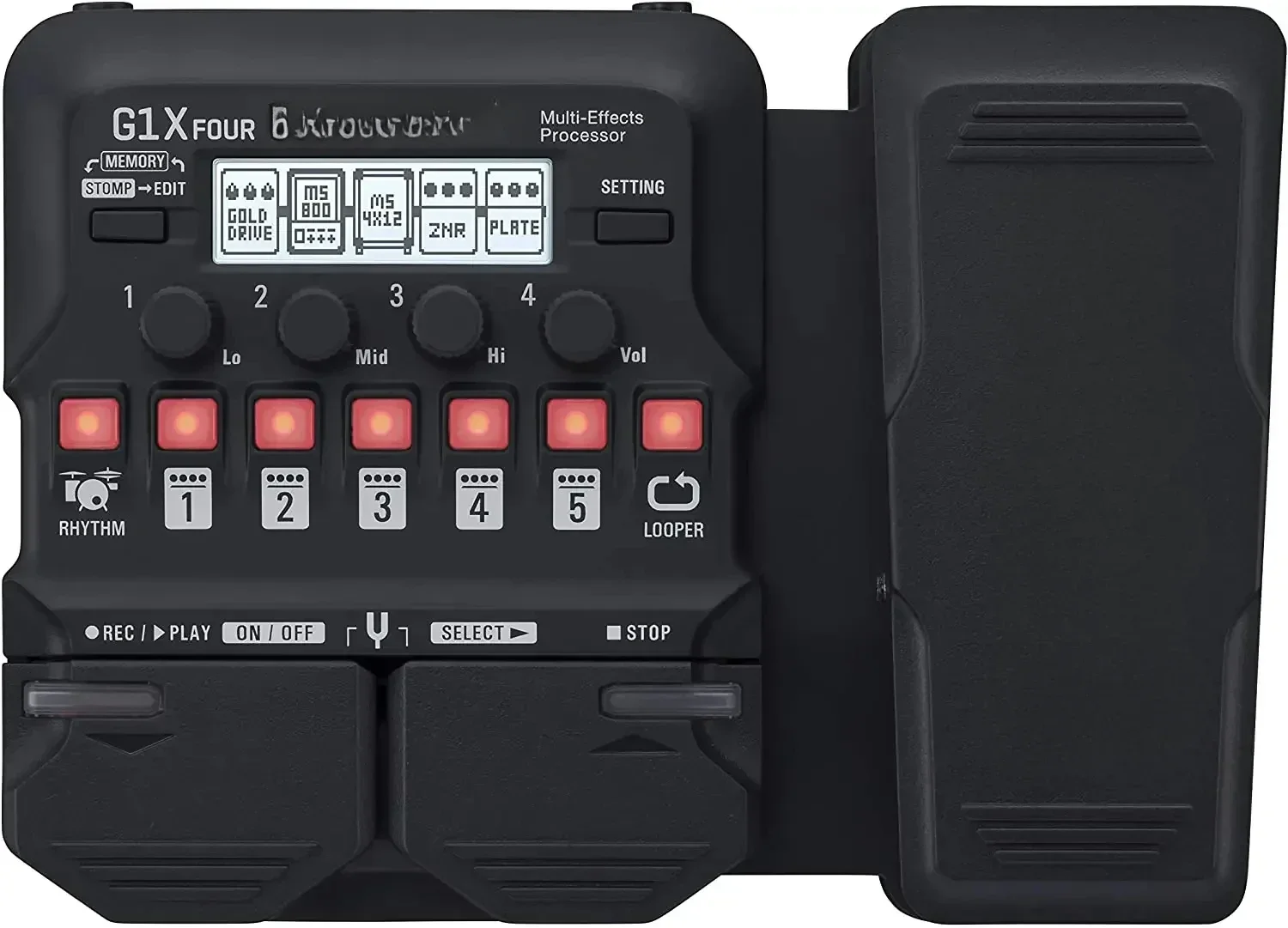 Гитарный мультиэффектовый процессор Zoom G1 FOUR G1X FOUR с педалями Гитарный мультиэффектовый процессор Zoom G1 FOUR G1X FOUR с педалями