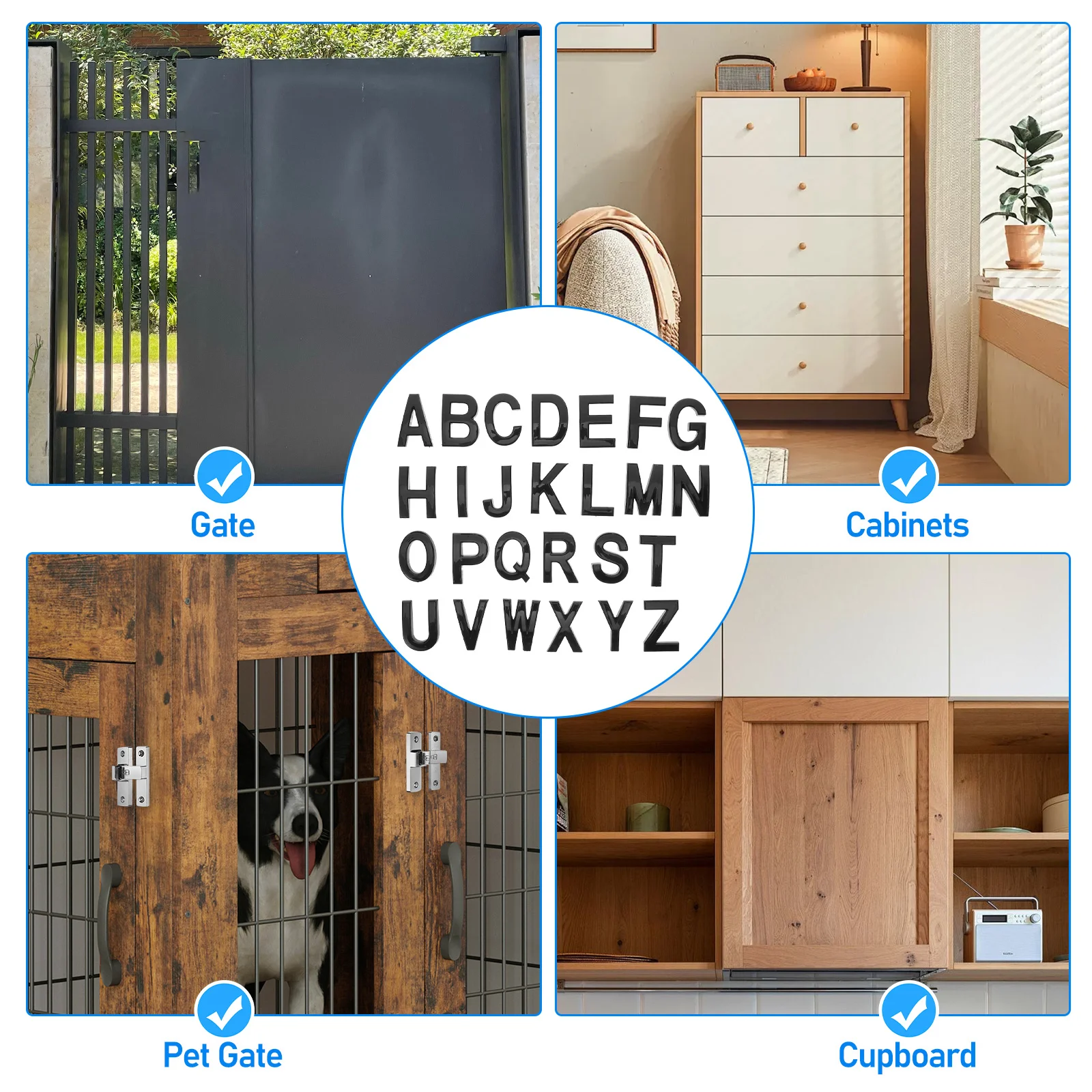 1Set Adhesive Letters 3D Plastic Alphabet Door Signs Self-Adhesive Letter Stickers Home Address Apartment Wall Letters Mailbox