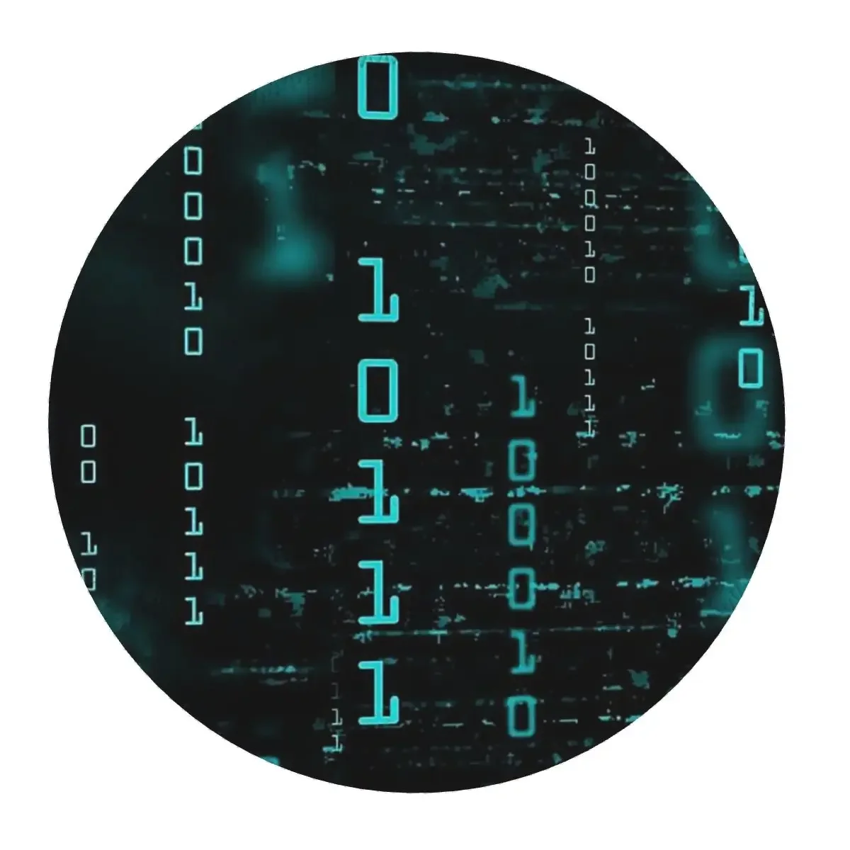Hacker Code Binary Code Geek Science Computer Round Mouse Pad Computer Keyboard Mouse Mat Gamer Laptop Desk Mat