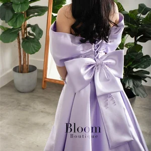 Bella Lavanda Satin Sirée Robes Out of Shoulder Train Trem Dressed Dresses of Sleeveless Ball 12 Main Sales Dress Lilas For Graduation - №4