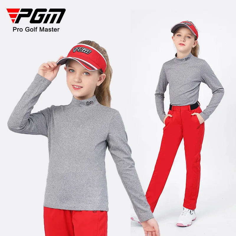 

PGM Autumn Winter girls Shirt Ladies Slim Fit T Shirts Long Sleeve Golf Clothing Keep Warm Outdoor Sports Bottoming-Shirt YF415