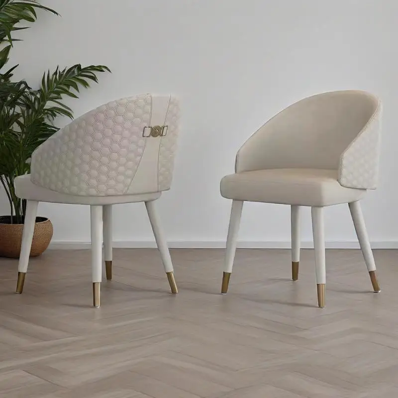 Moderne Esszimmer möbel Edelstahl legs Leder gepolsterte Esszimmers tühle