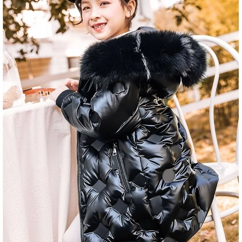 Children Clothing Winter Warm Down Cotton Clothes Jacket Girls Outerwear Coat Thicken Waterproof Snowsuit 4 6 8 9 10 12 14 Years