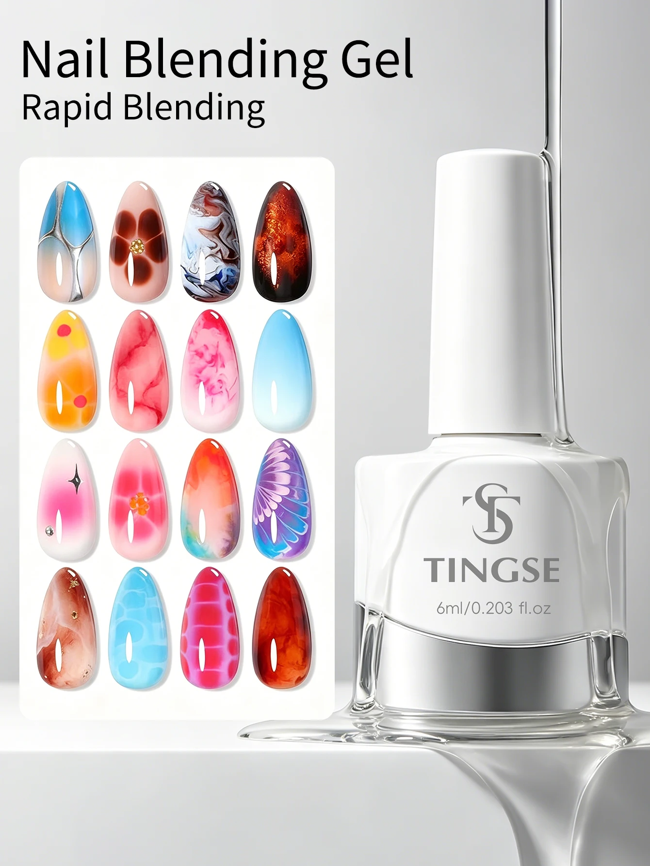 1Pc Clear Blooming Gel, UV LED Soak Off Nail Art Polish For Spreading Effect, Marble Nail Polish Gel Paint Nail Designs For DIY