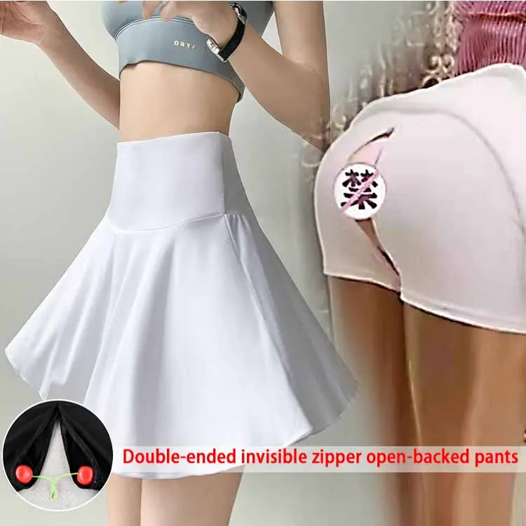 Outdoor Sports Convenient Short Skirt Women's Invisible Open-Seat Pants Skirt Large Fitness Run Quick-Dry Yoga Pantskirt Women