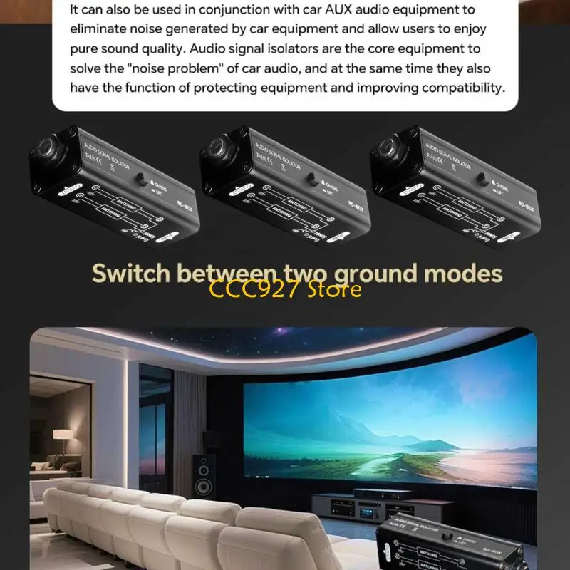 B03F Studio Grado 6.35 mm Audios Aislador ruido Transformación del cuerpo metal cuerpo elimina las interferencias