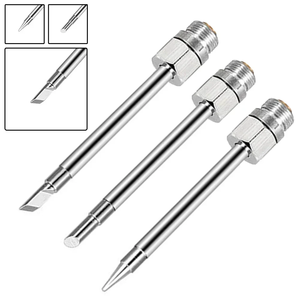 1Pcs 510 Interface 8W Soldering Iron Tip Silver Plating Copper B/C/K Type USB Welding Tips Accessories Parts Power Tool Fittings