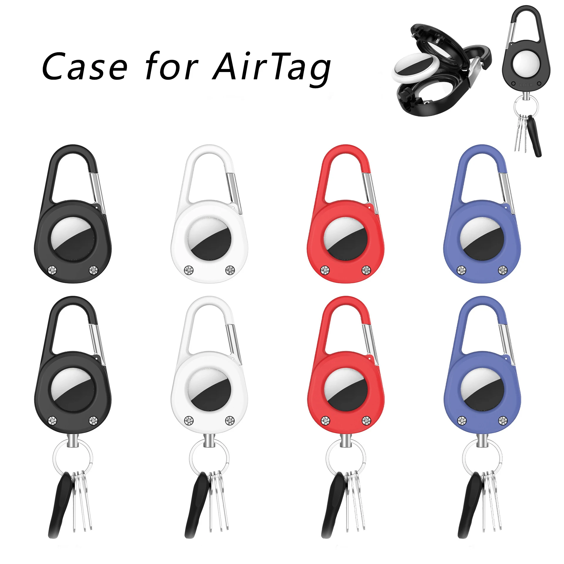 

Чехол для AirTag с брелоком-карабином, защитный чехол от потери, уличный GPS-искатель, безопасный держатель для альпинистских ключей, рюкзак