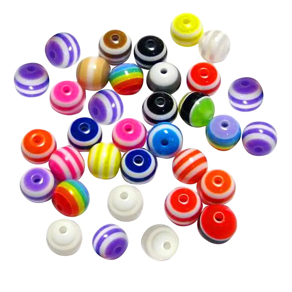 

200pcs Striped Acrylic For Jewelry Making Beads Round Round Beads 6Mm 6mm Striped Design for Jewelry Making Crafts Projects