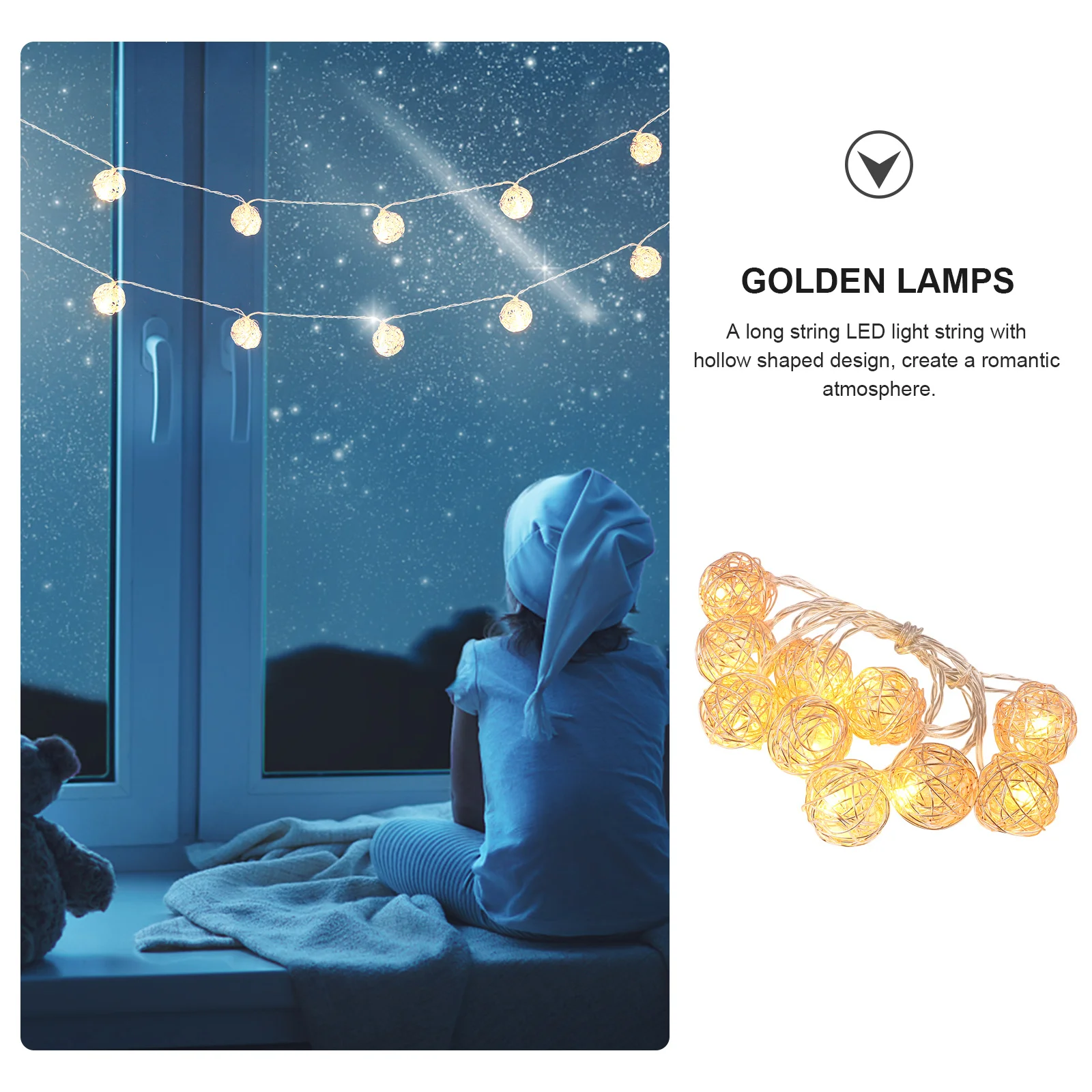 

1Pcs Diamond Decor LED String Lights Long Lasting Romantic Atmosphere Christmas Wedding Festival Bedroom Garden