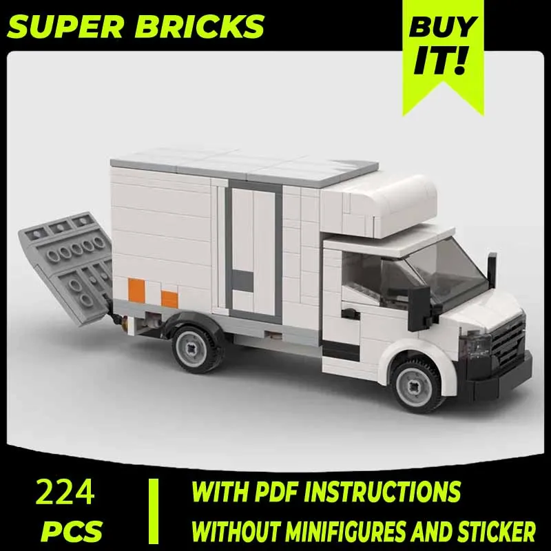 Moc Building Bricks Urban Refit Refrigerated Van Model Technology Modular Blocks Gift Christmas Car Toy DIY Sets Assembly