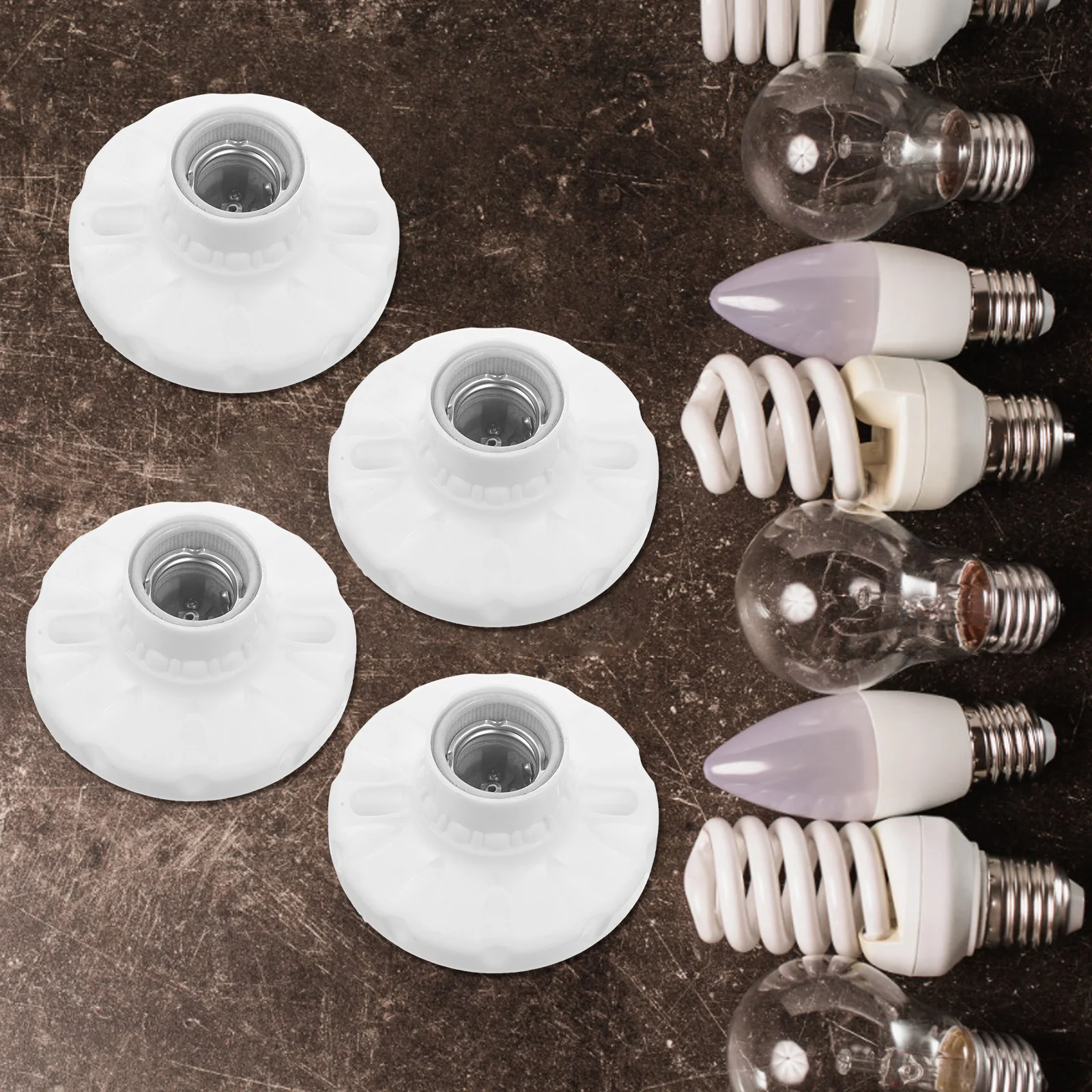 

10Pcs Lamp Socket Base Ceramic Light Holder E27 Compatible with Bulbs for Pendant Ceiling Lights Modern Decorative Fixture Parts