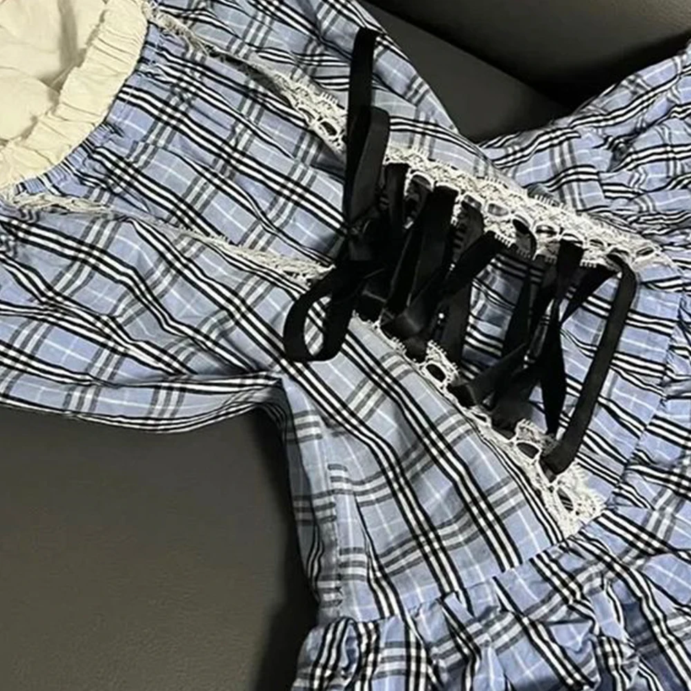 Japanese Kawaii Sweet Waist Thin Belt Dress Cute Lolita Sleeveless Dress Y2K Elegant Slimming Fashion Lace Skirt 2026 Summer view 2