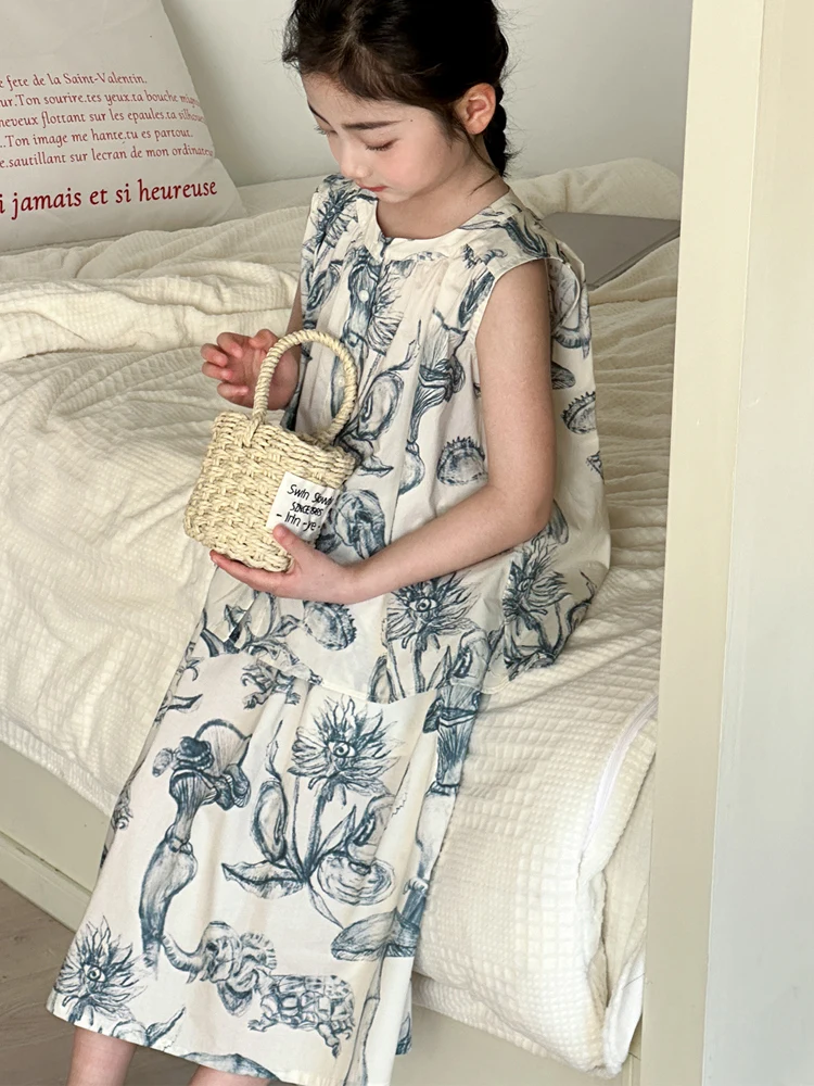 girls-summer-outfit-vest-set-new-sle-trendy-child-vaion-wind-skirt-two-piece-set-cotton-blend-fabric-breathable-thin-mod