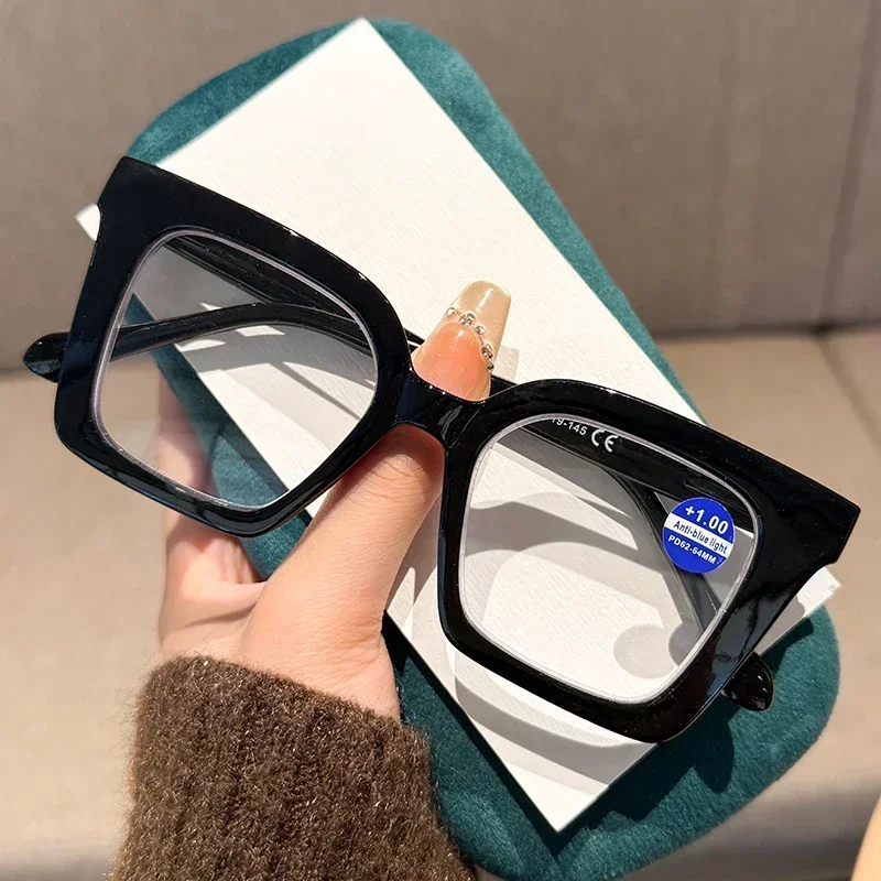 Neue Mode Großen Rahmen Farbige frauen Presbyopie Brille HD Multi Farbe Vielseitig Langlebig Unisex Anti Blaues Licht Gläser – Detail 2