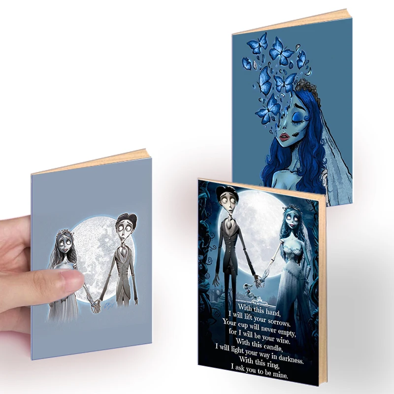 A6 Notebook Movie - Tim Burton Emily The Corpse Bride - Victor Worm Butterfly Concept Art Quote Wedding Vow Writing Note Book