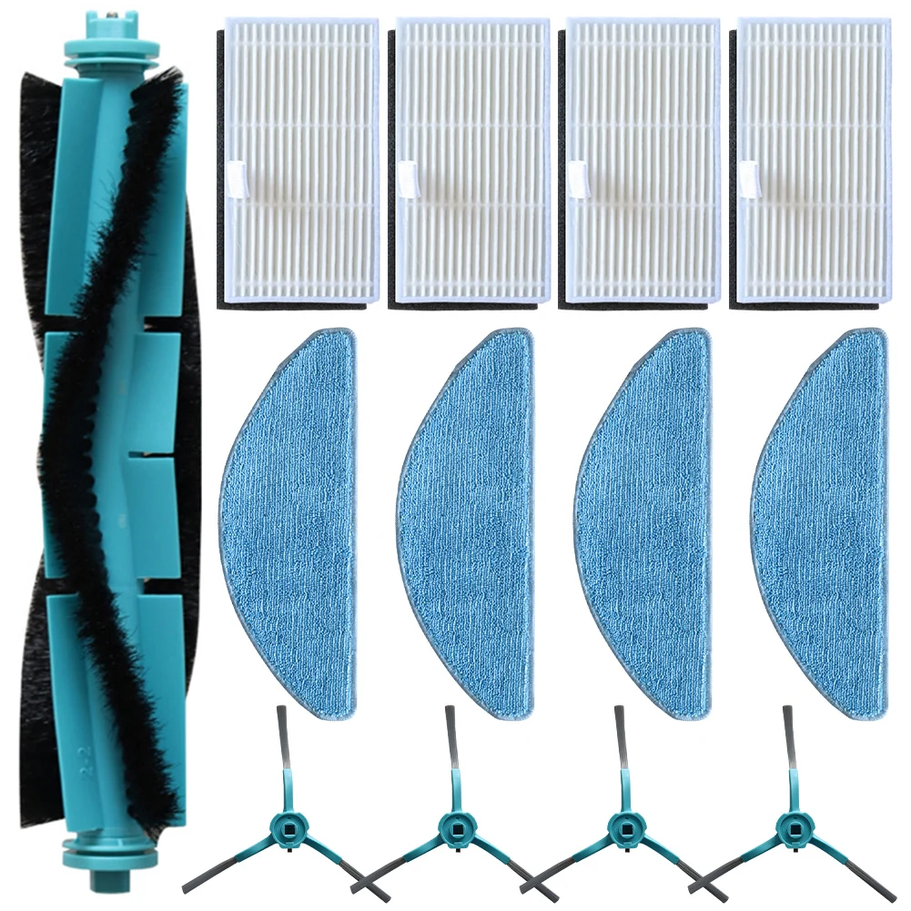 For MEDION X41 SWX41 SW+X42 Replacement Kit Main Brush Side Brushes Filters and Mop Cloth for Comprehensive Floor Care