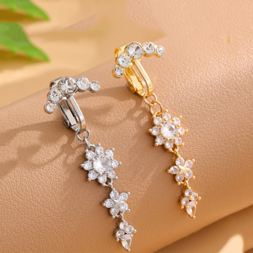 Faux Fake Belly Button Ring, 3/5 Reverse Crystals