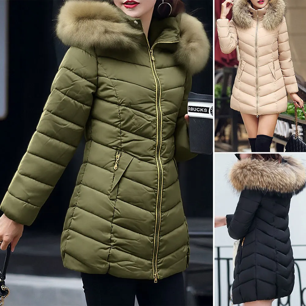 

Женские длинные пуховики, осень-зима 2024, повседневное теплое пальто из искусственного меха с капюшоном и застежкой-молнией с боковыми карманами