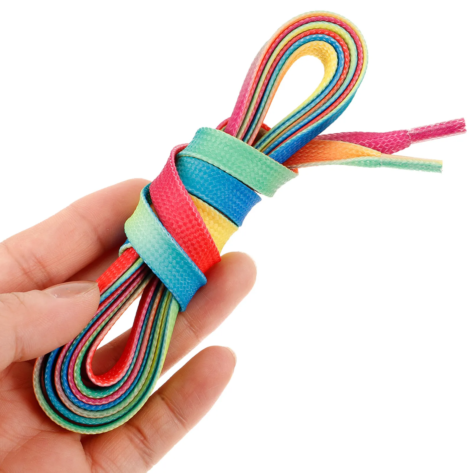 

1Pair Rainbow Gradient Skating Laces Waxed Hockey Skate Laces Roller Skates Shoelaces Wear Resistant Flame Tip Repair Sports