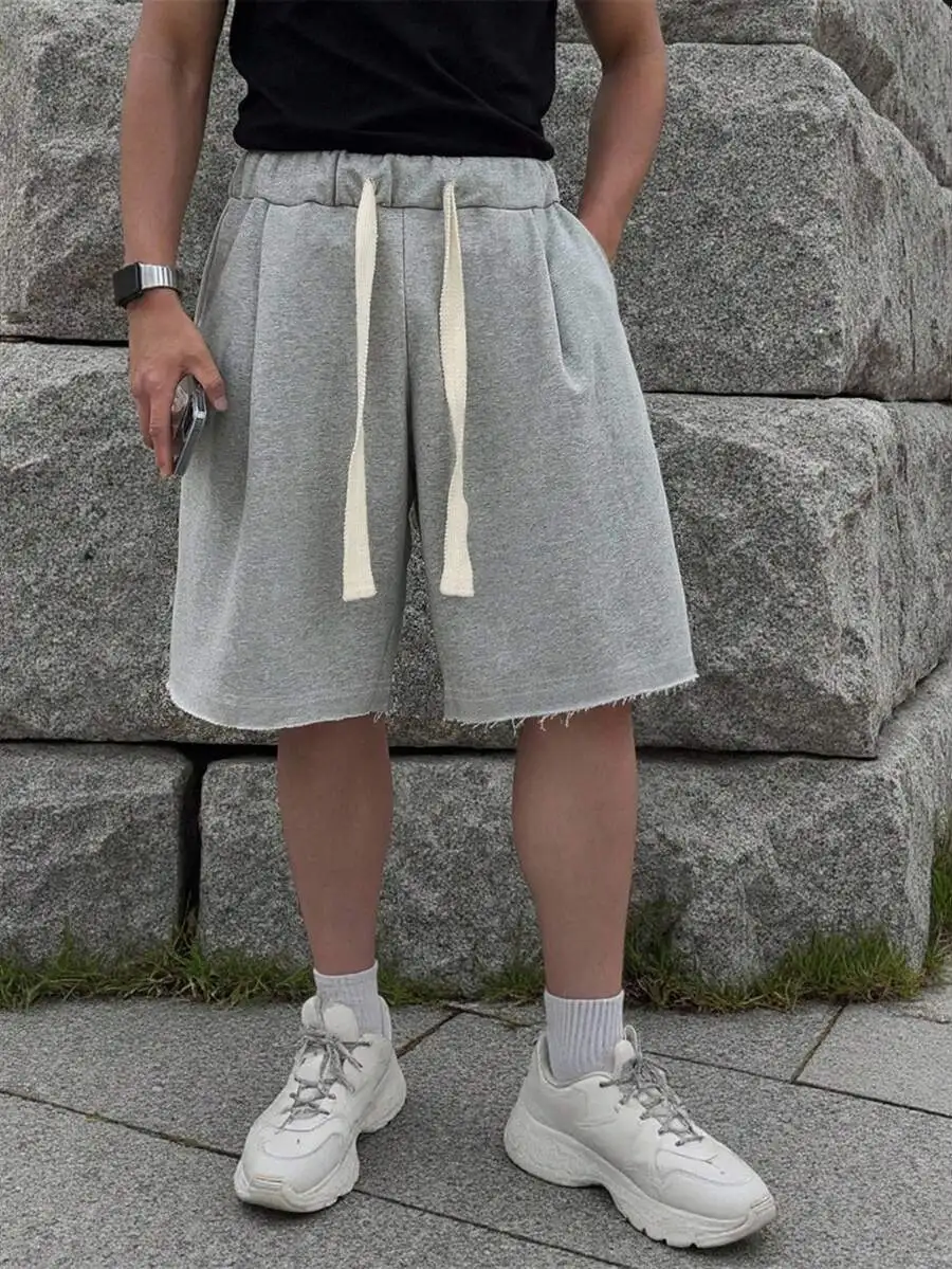 

Men Loose Knit Shorts Baggy Streetwear Sweat Shorts Casual Oversized Long Shorts