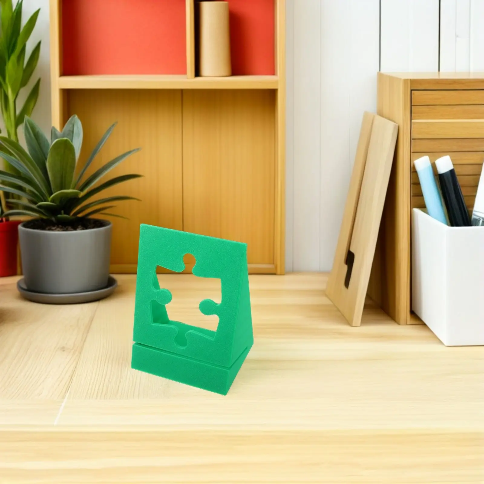 Puzzle-Deckelständer für Erwachsene - Vielseitig Einsetzbar für Große und Kleine Boxen - Schützender Puzzle-Präsentationsständer in Stilvollem Grünen Finish