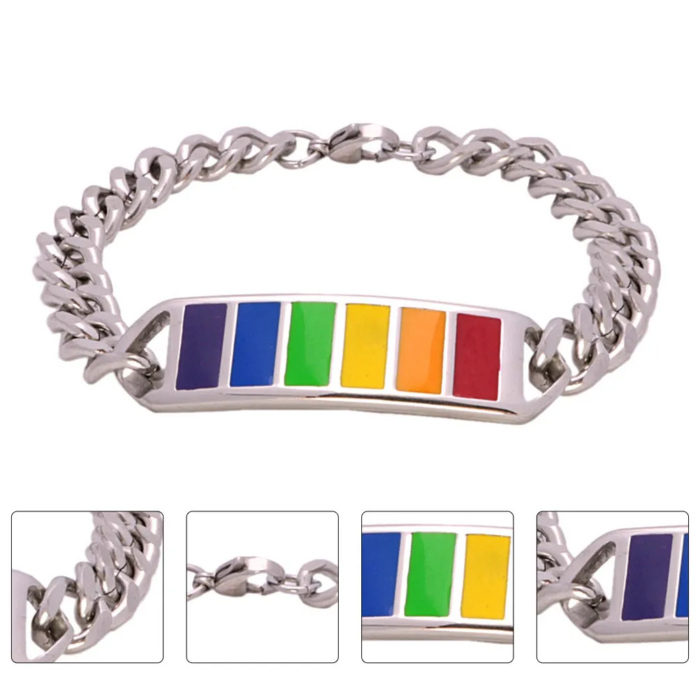 Rainbow Bracelet for Men and Women Made of Premium Titanium Steel Rust Resistant Elegant Simple Design Comfortable All-Day Wear