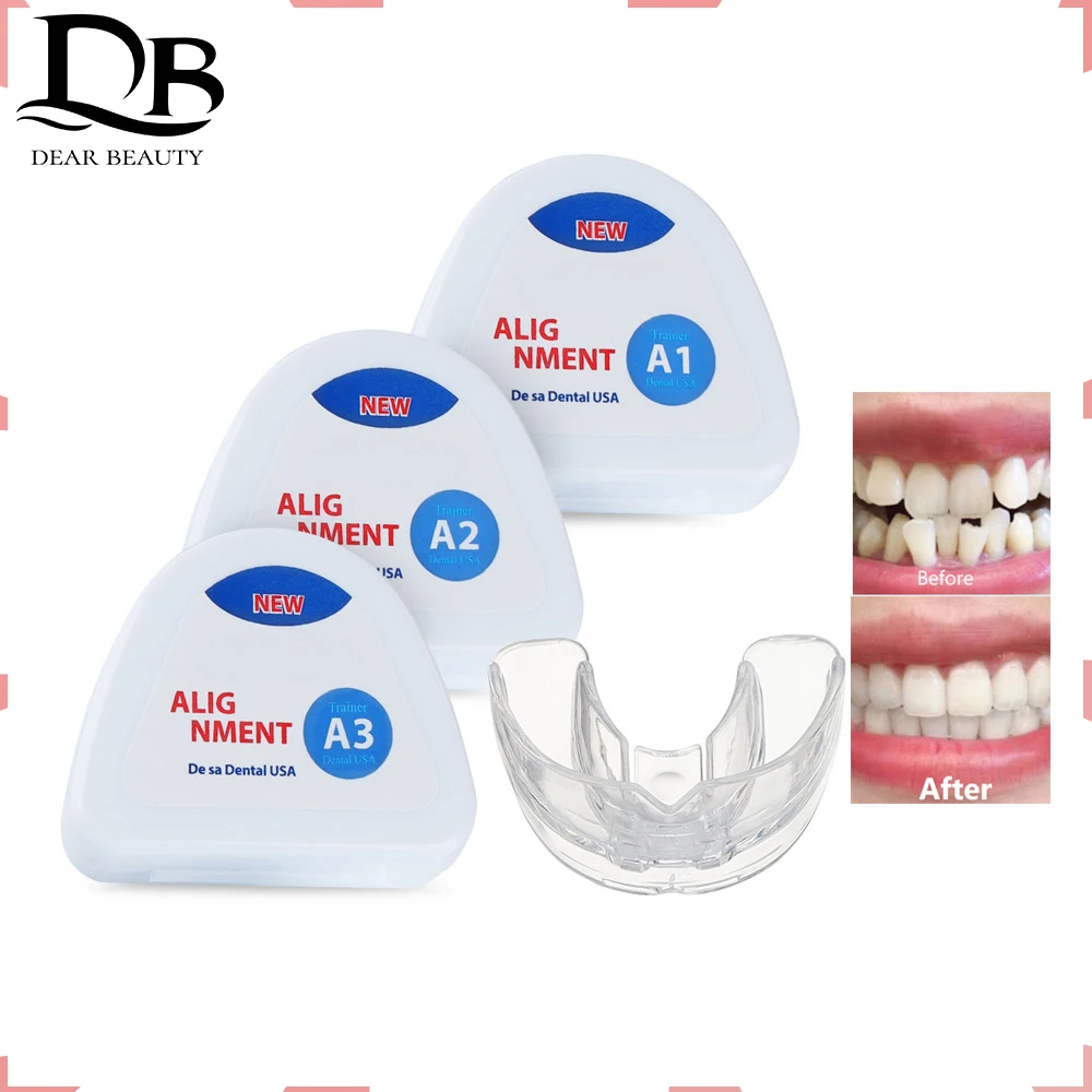 Teeth Corrector Silicone Alignment Trainer Dental Orthodontic Braces Set 3 Stages Retainer Bruxism Mouth Guard Kids Straightener