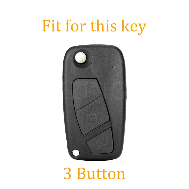 For Fiat 500 Key Shell Panther Steel Ducato Punto Car Foldable Key Shell Accessories,3 Buttons TPU Car Key Case Cover