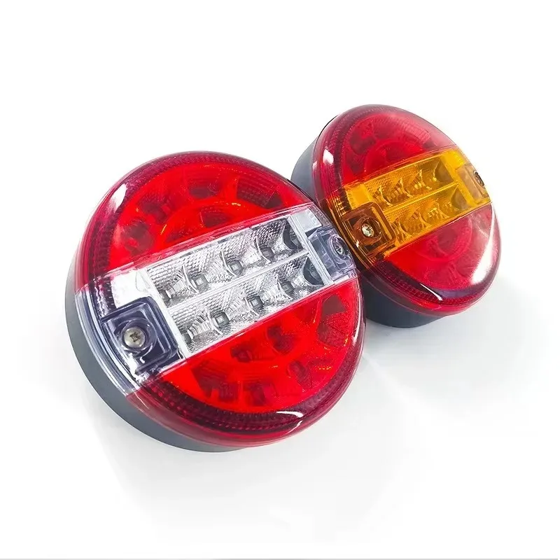 1 قطعة 12 فولت LED الخلفية الذيل ضوء بدوره مصباح إشارة مستديرة همبرغر مؤشر أضواء الفرامل لشاحنة شاحنة سيارة فان مقطورة ATV قارب