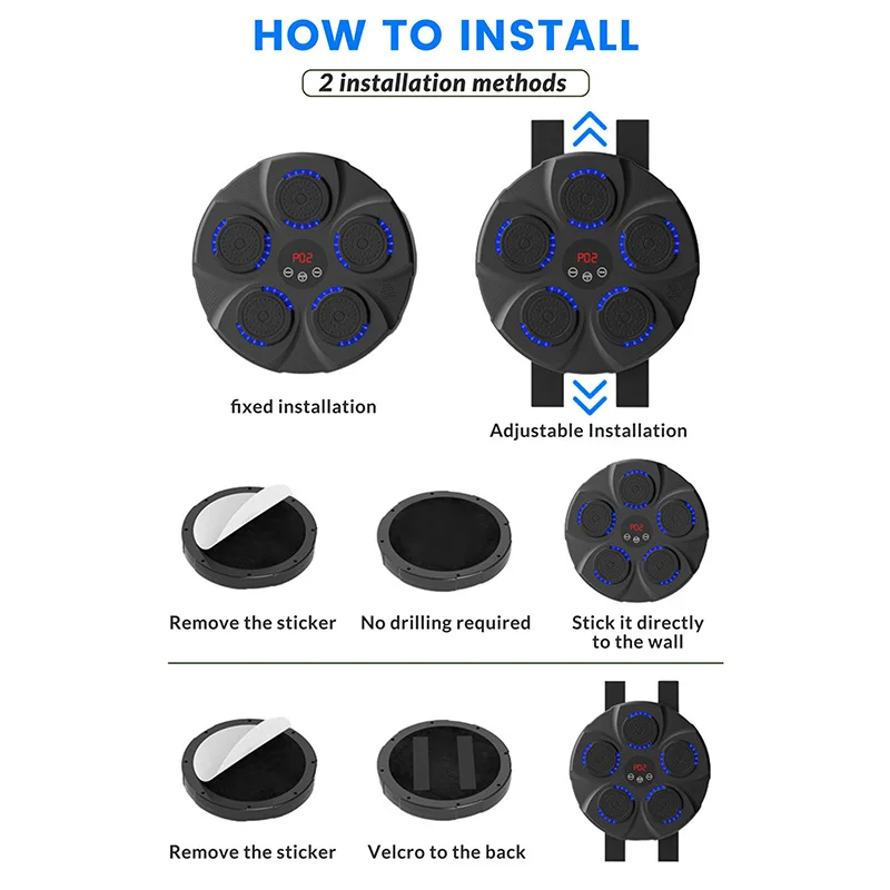 Intelligent Music Boxing Tag Hung on The Wall, Electronic Reaction Machine, Training Room, Practice Sandbag