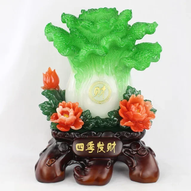 

Chinese Cabbage Resin Model Ornaments Living Room Shop Desktop Lucky Money Decorations Opening Gifts Crafts Home Accessories