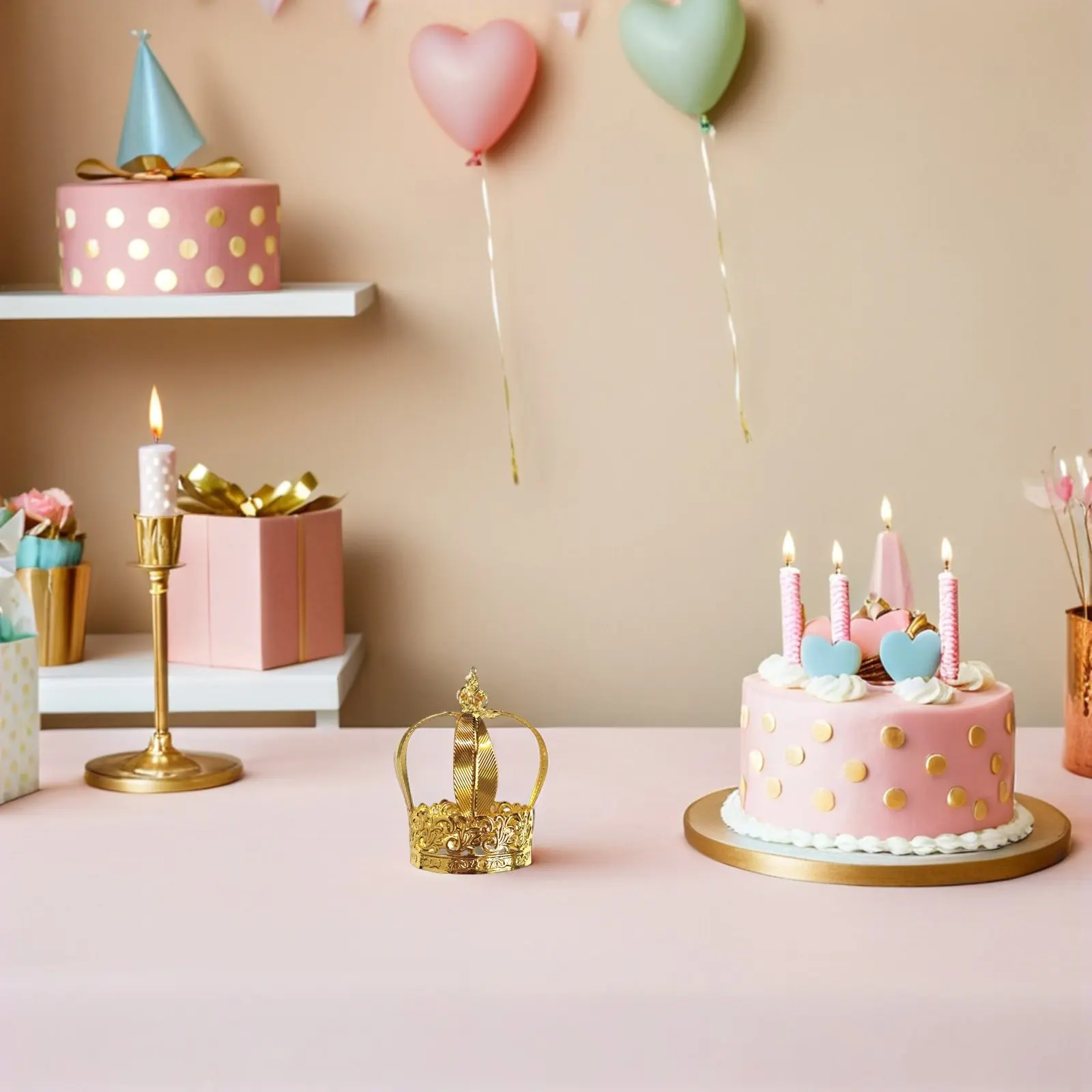 

1Pcs Crown Birthday Cake Decoration Golden Iron Eco Friendly Cake Topper Photo Props Hairband Party Ornament Gift