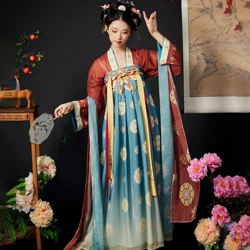 New Chinese Hanfu Dress  Imitates Tang Dynasty Fashion Women's Dress