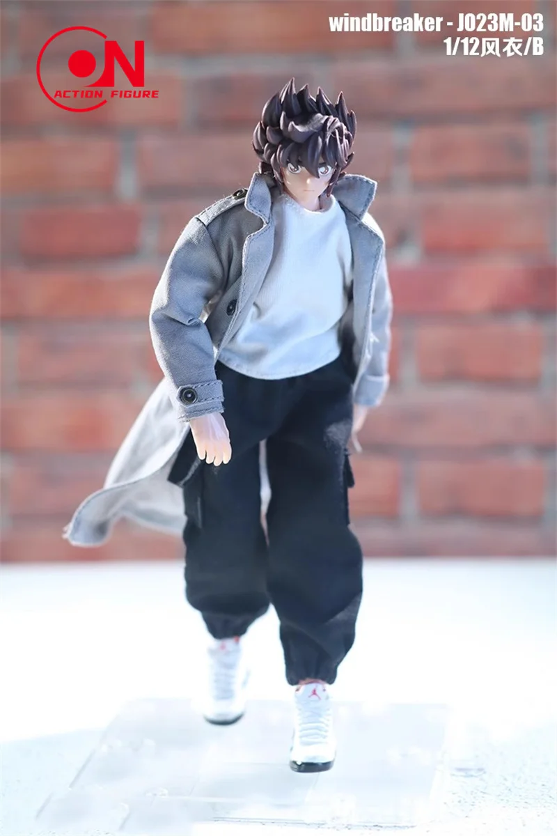 JO23M-03 1/12 Schaal Mannen Soldaat Windjack Kleding Casual Trend Wear Pairing Wind Lange Jas Voor 6-inch Action Figure Model